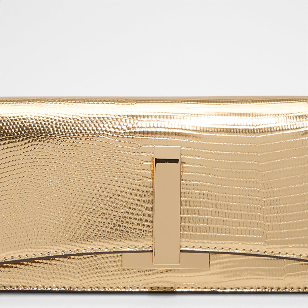 Bolsa de Ombro ALDO Dourada Metalizada com Corrente