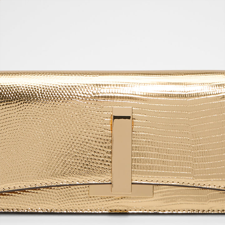 Bolsa de Ombro ALDO Dourada Metalizada com Corrente