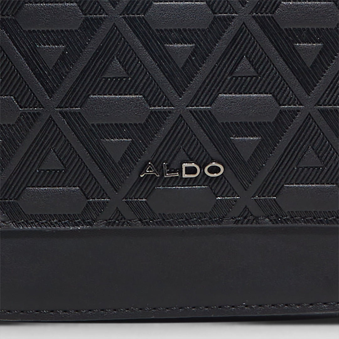 Bolsa Tiracolo ALDO Preta com Painel Texturizado e Fecho Zip