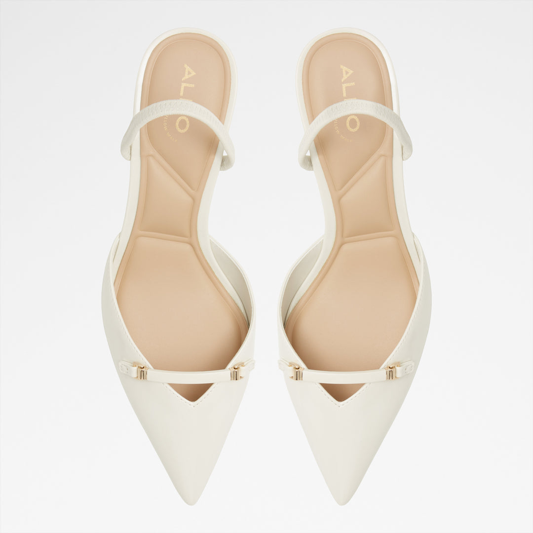 Sapatos em verniz branco, salto em funil - NAILAH
