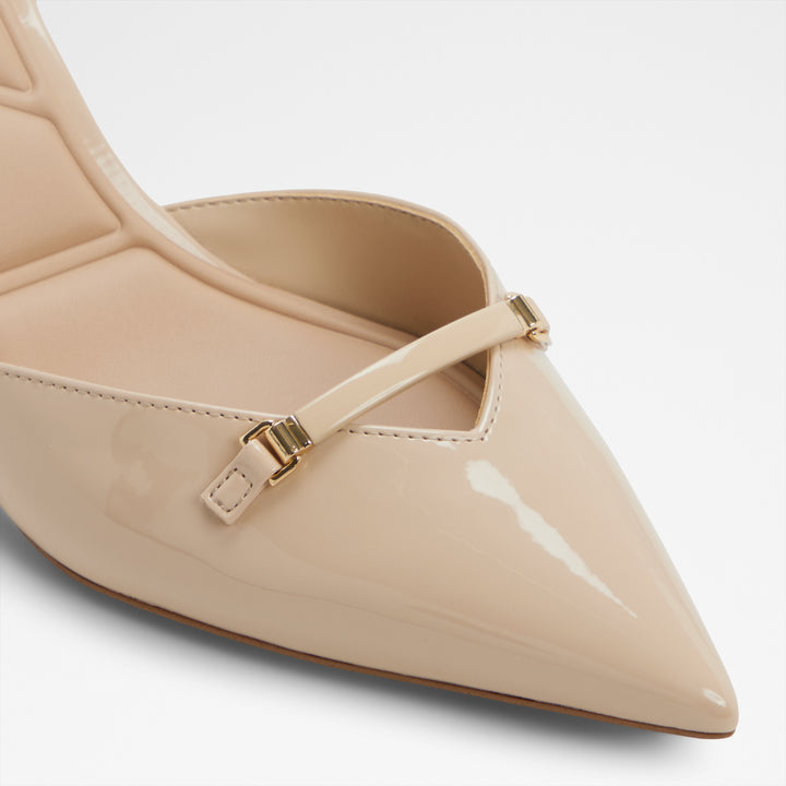 Sapatos em verniz bege, salto em funil - NAILAH