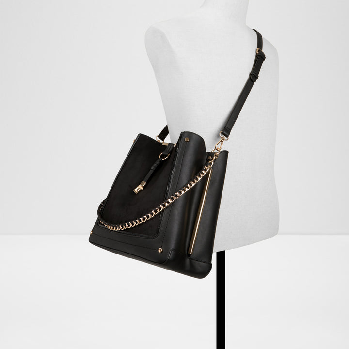 Mala de ombro em preto - NALAYNA