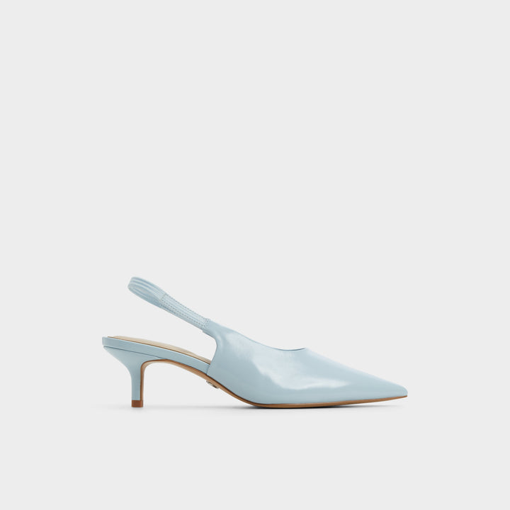 Sapatos em pele azul, salto em funil - OCEWETH