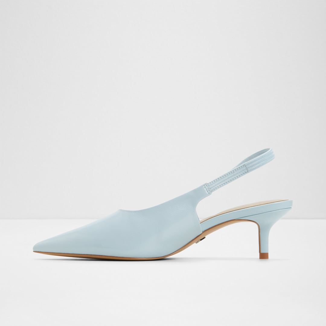 Sapatos em pele azul, salto em funil - OCEWETH