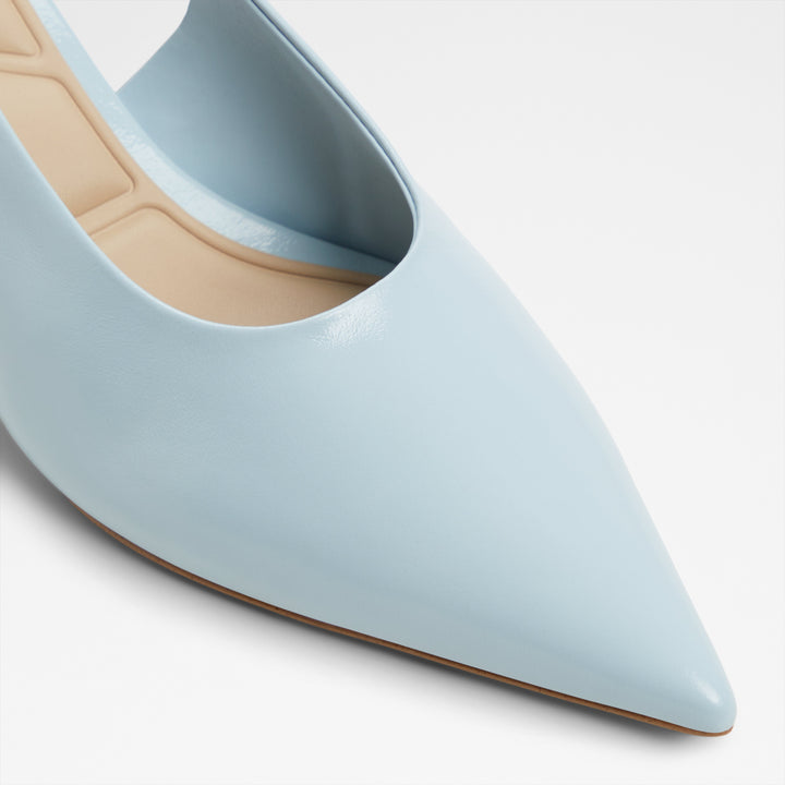 Sapatos em pele azul, salto em funil - OCEWETH