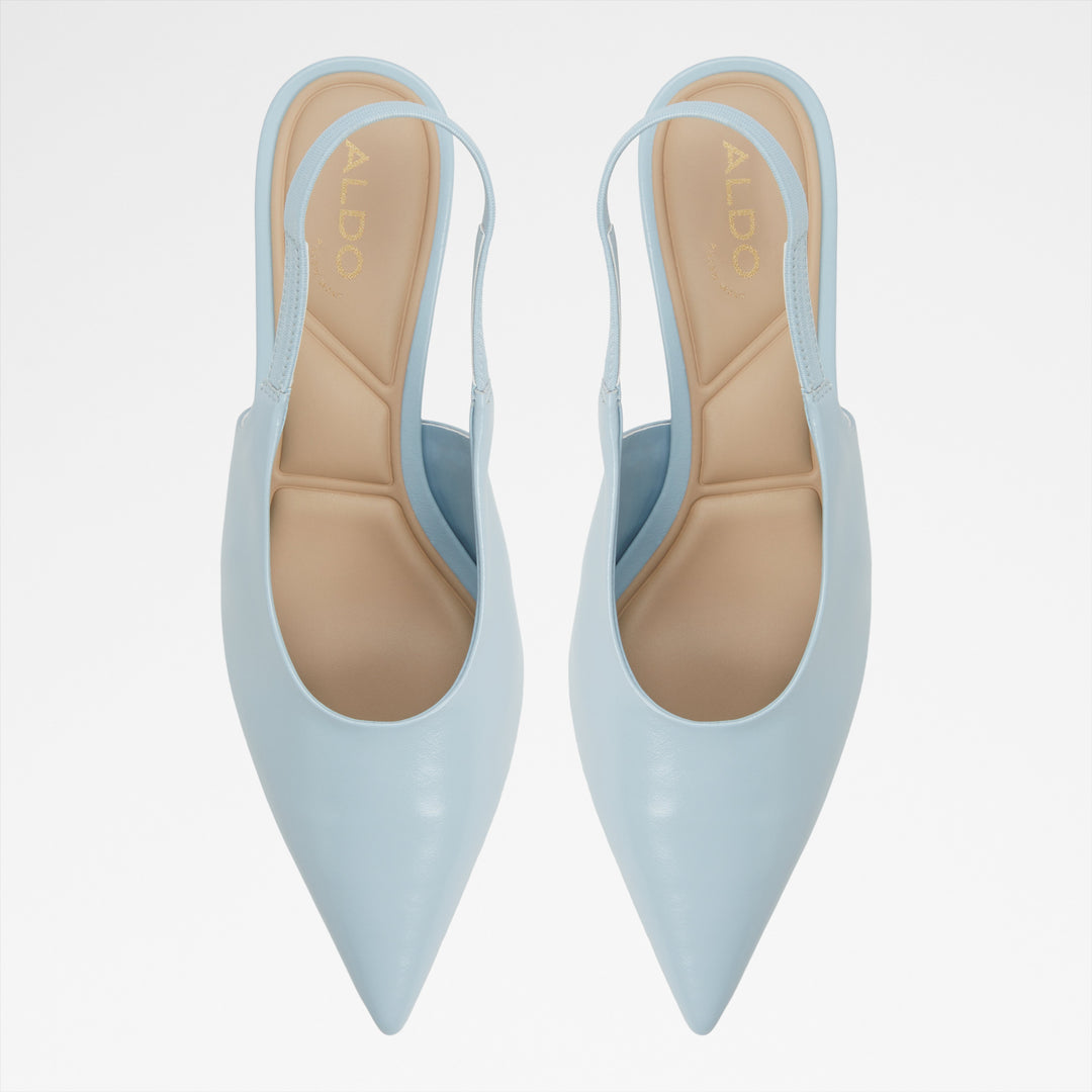 Sapatos em pele azul, salto em funil - OCEWETH