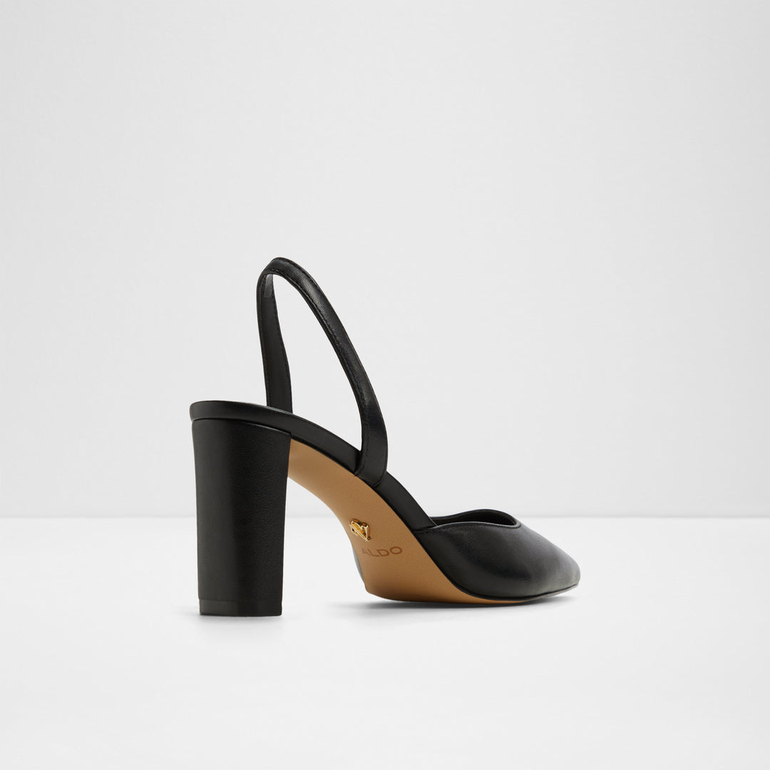 Sapatos em pele preto, salto em bloco - OLAELDAN