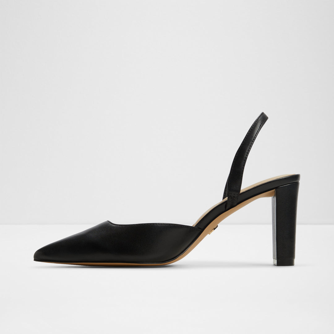 Sapatos em pele preto, salto em bloco - OLAELDAN