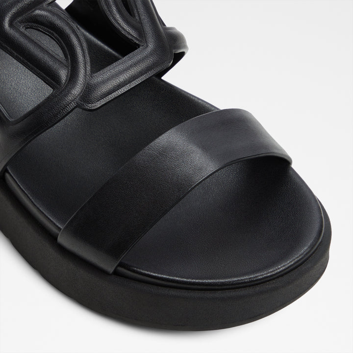 Sandálias de plataforma em pele preto - ONUVIA