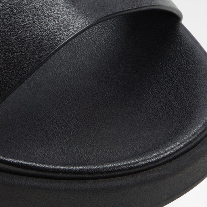 Sandálias de plataforma em pele preto - ONUVIA