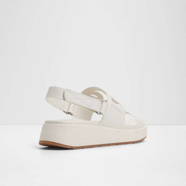 Sandálias de plataforma em pele branco - ONUVIA