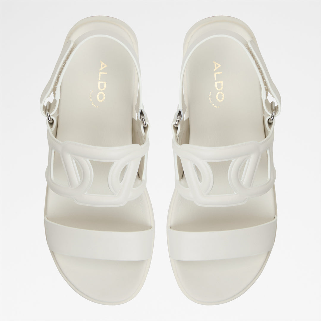 Sandálias de plataforma em pele branco - ONUVIA