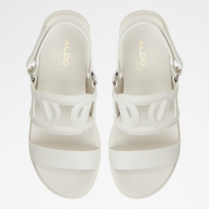 Sandálias de plataforma em pele branco - ONUVIA