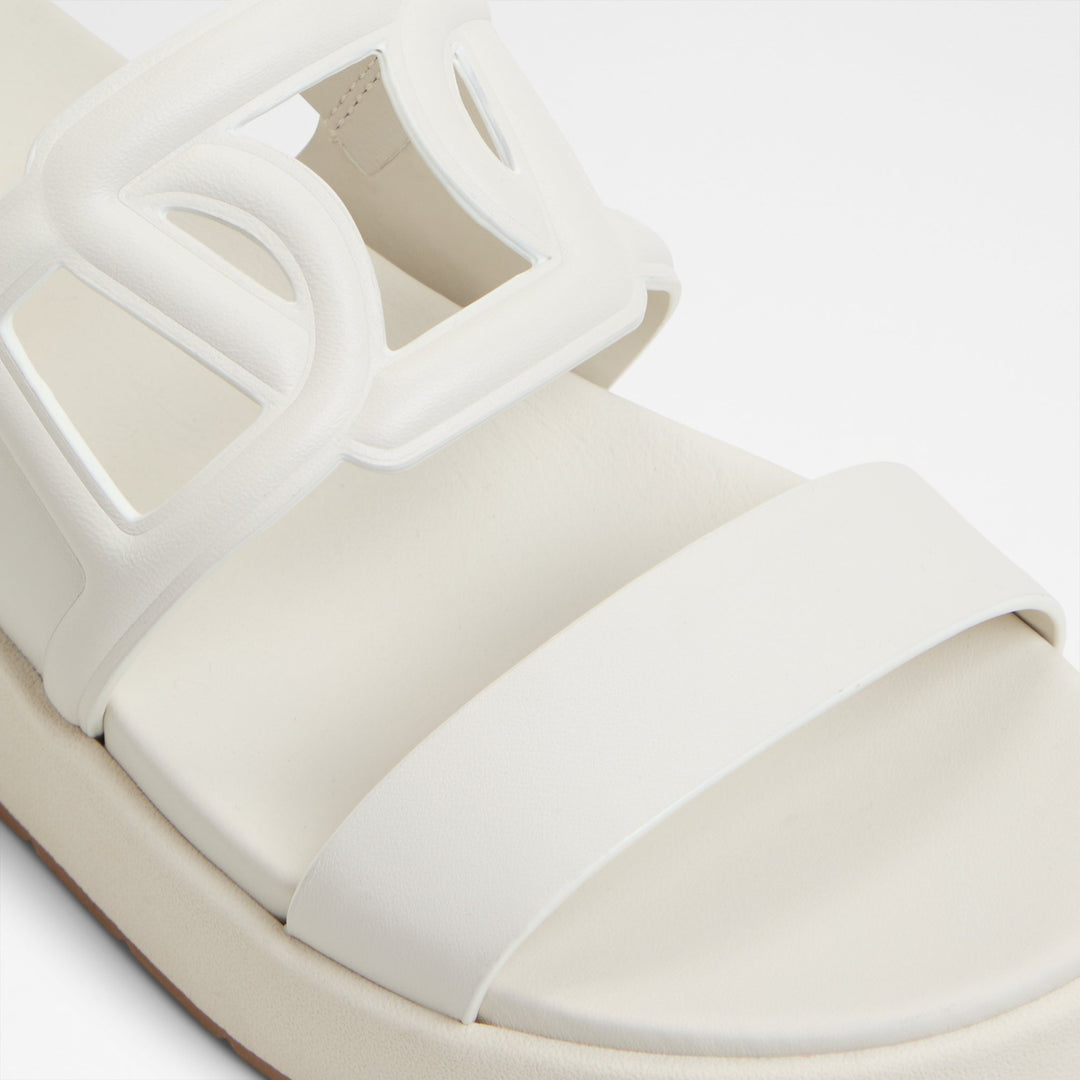 Sandálias de plataforma em pele branco - ONUVIA