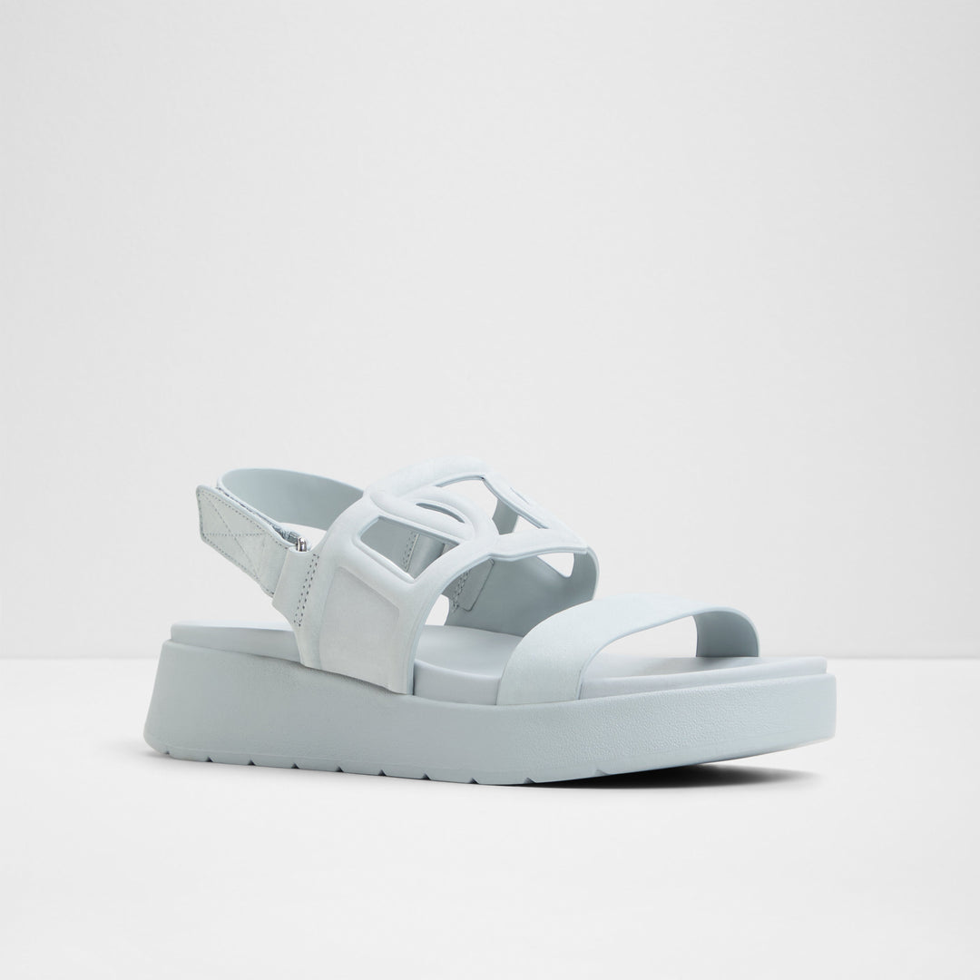 Sandálias de plataforma em pele azul - ONUVIA