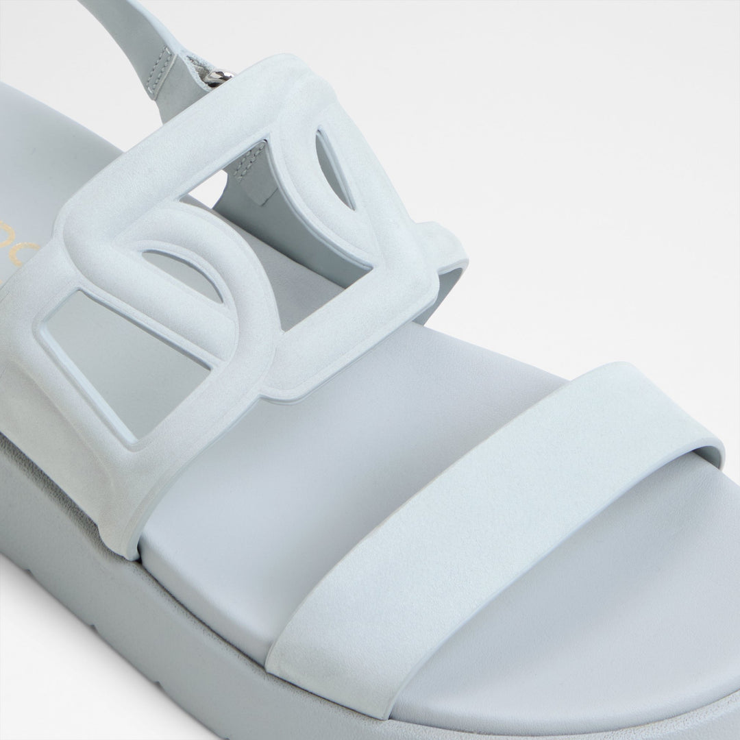 Sandálias de plataforma em pele azul - ONUVIA