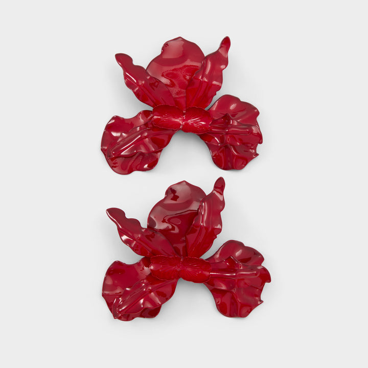 Brincos longos em vermelho - PARADISIA