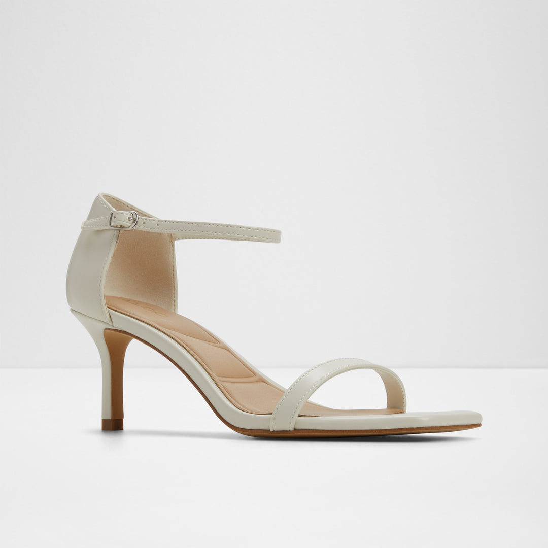Sandálias em branco, salto fino - PARAGON