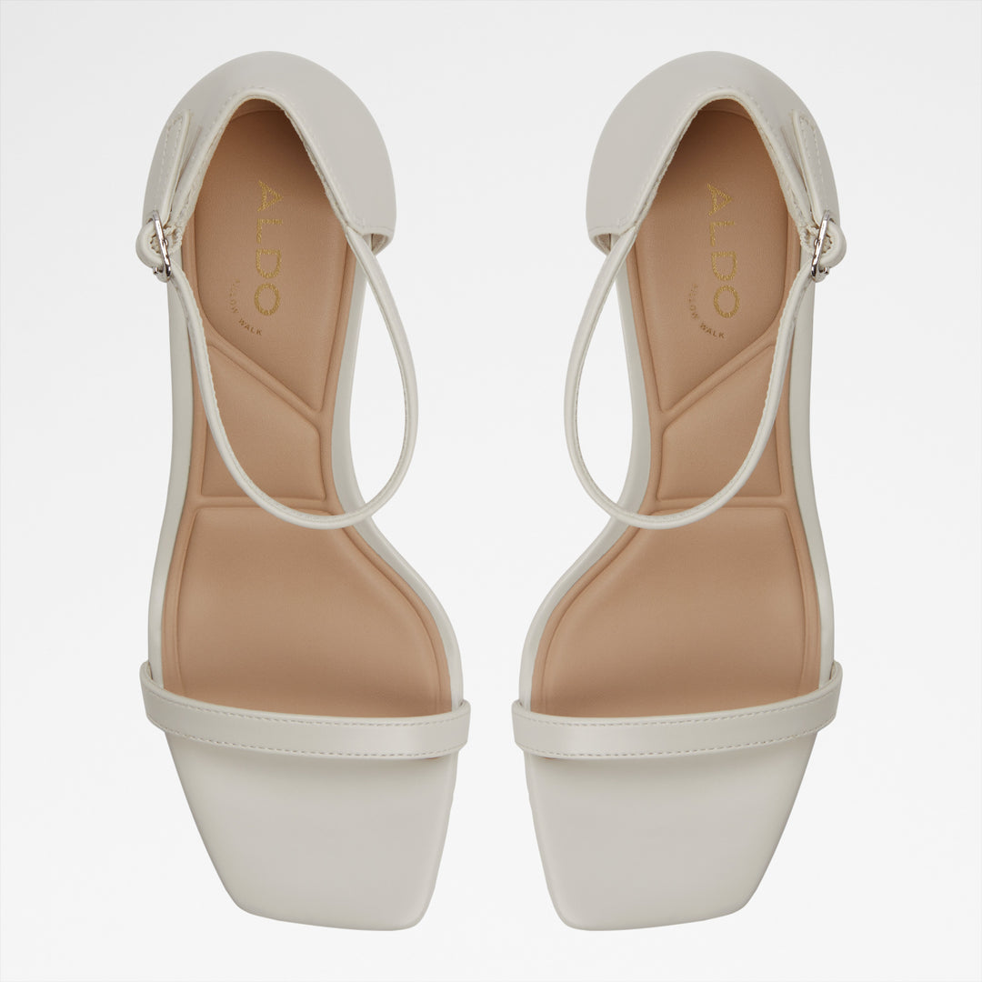 Sandálias em branco, salto fino - PARAGON