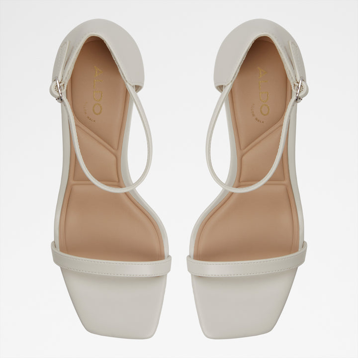 Sandálias em branco, salto fino - PARAGON