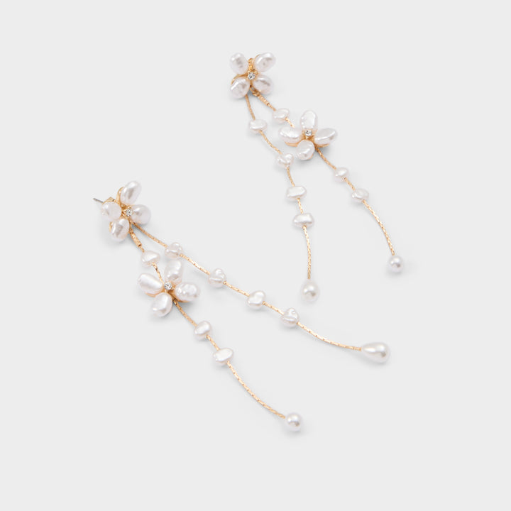 Brincos longos em dourado - PEARLORA