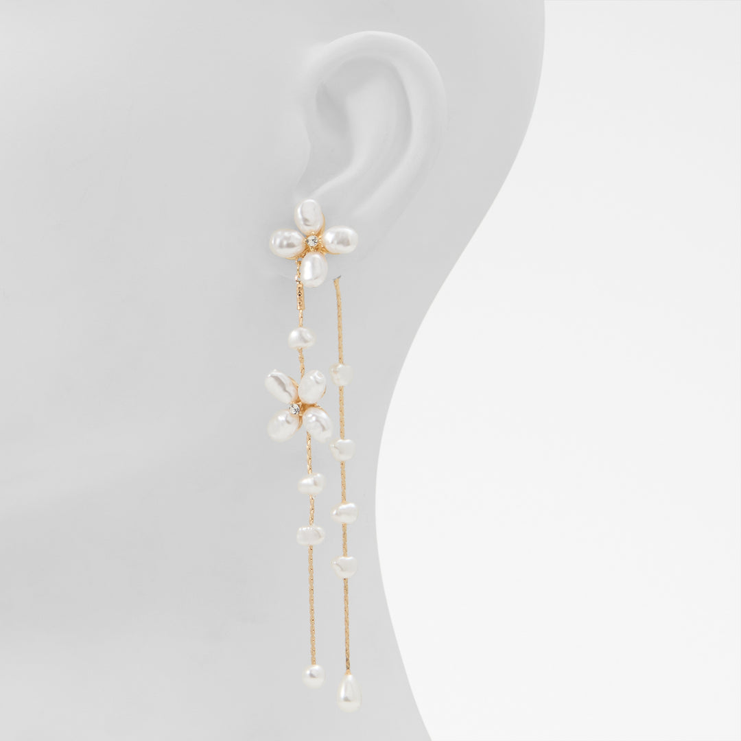 Brincos longos em dourado - PEARLORA