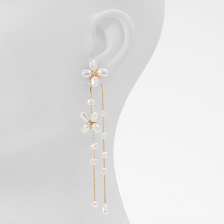 Brincos longos em dourado - PEARLORA