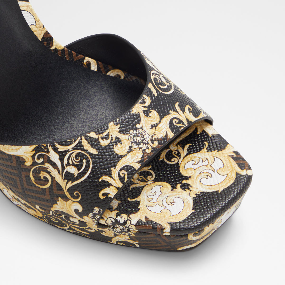 Sandálias em castanho, salto fino com plataforma - PRISILLA