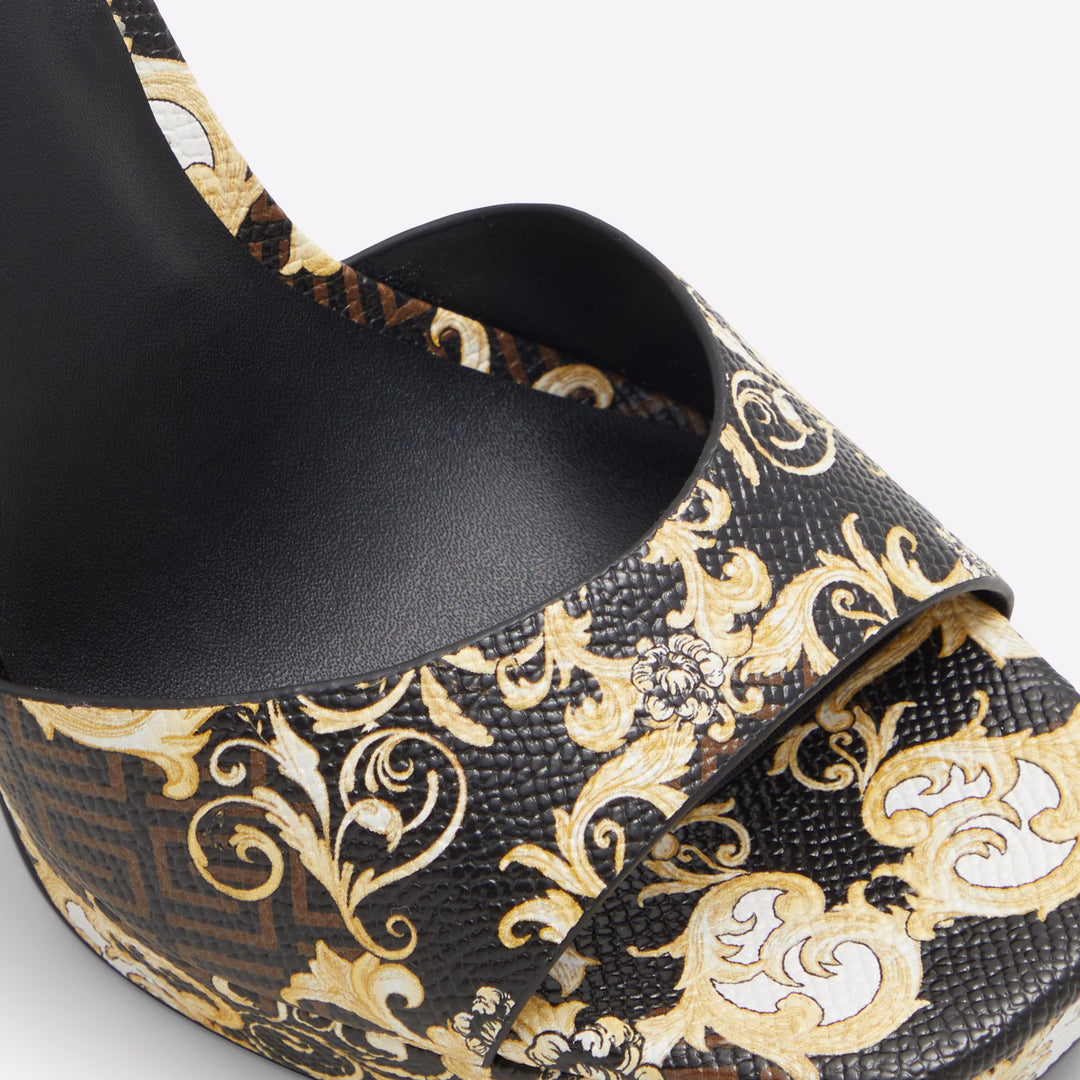 Sandálias em castanho, salto fino com plataforma - PRISILLA