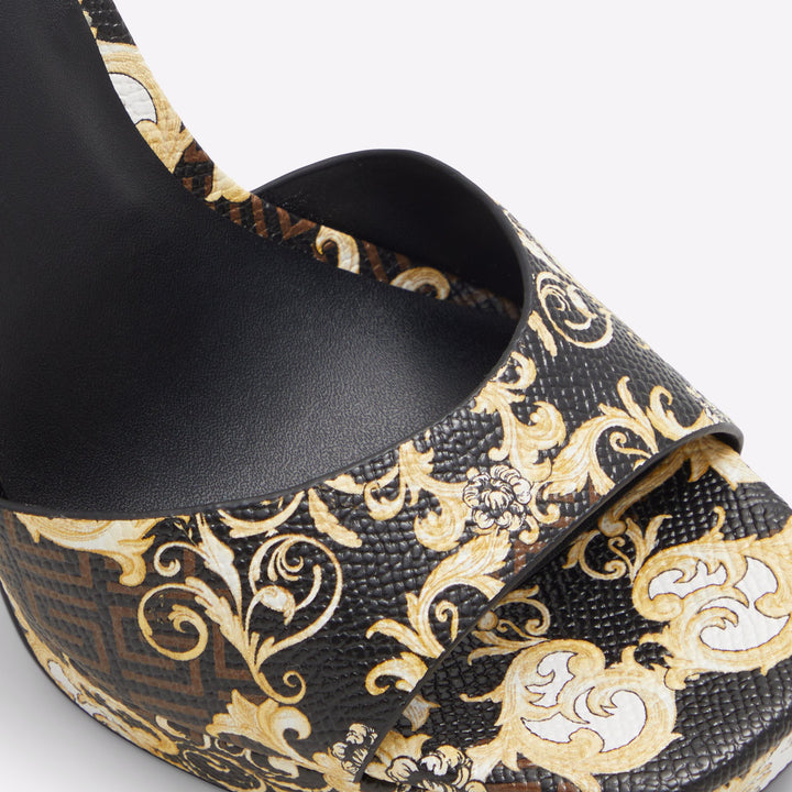 Sandálias em castanho, salto fino com plataforma - PRISILLA