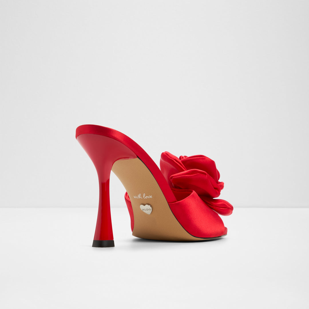 Mules em vermelho, salto em funil - REDROSE