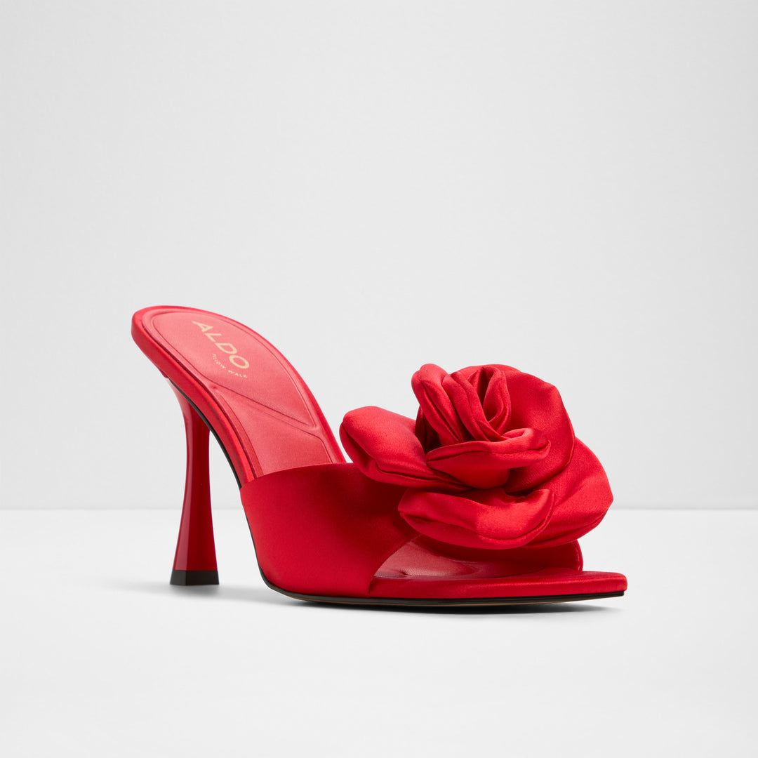 Mules em vermelho, salto em funil - REDROSE