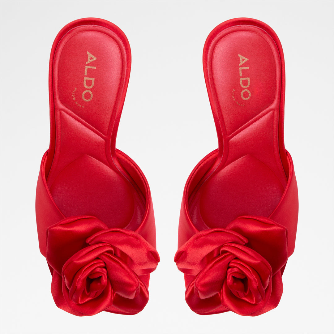 Mules em vermelho, salto em funil - REDROSE