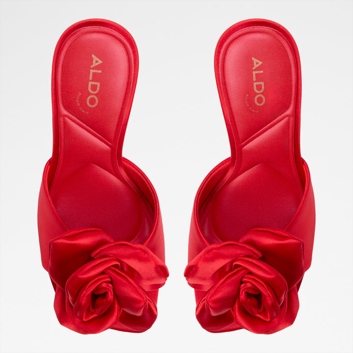 Mules em vermelho, salto em funil - REDROSE