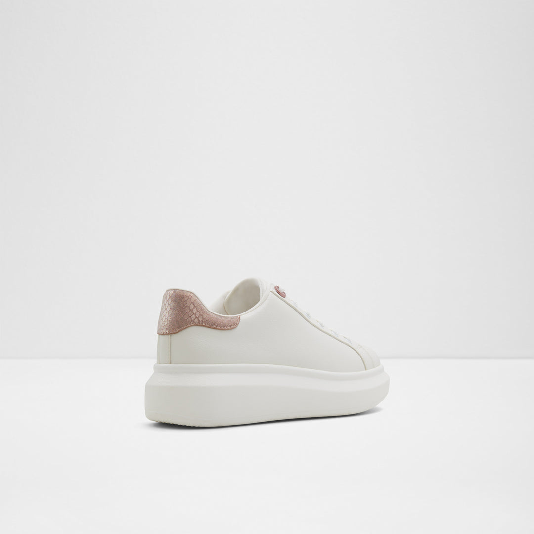 Sapatilhas rasas em branco e rosa dourado - REIA