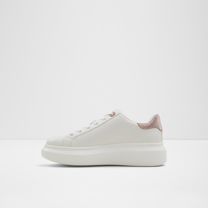 Sapatilhas rasas em branco e rosa dourado - REIA