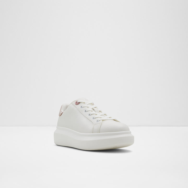 Sapatilhas rasas em branco e rosa dourado - REIA