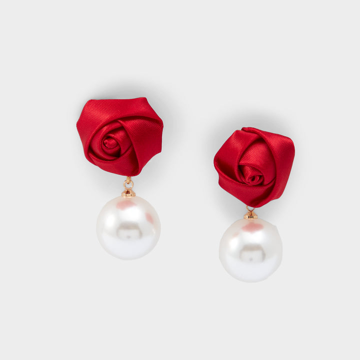 Brincos curtos em vermelho - ROSETTEE