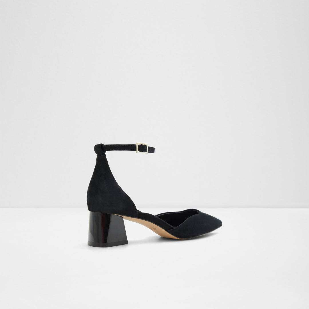 Sapatos em pele preto, salto em bloco - SABIYA