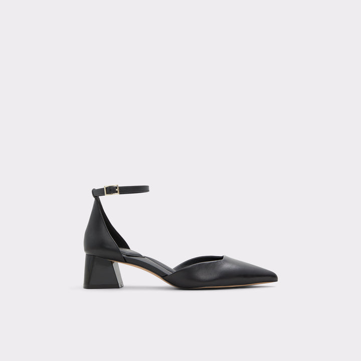 Sapatos em pele preto, salto em bloco - SABIYA