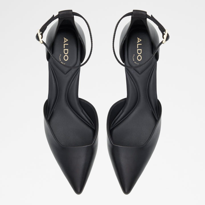 Sapatos em pele preto, salto em bloco - SABIYA