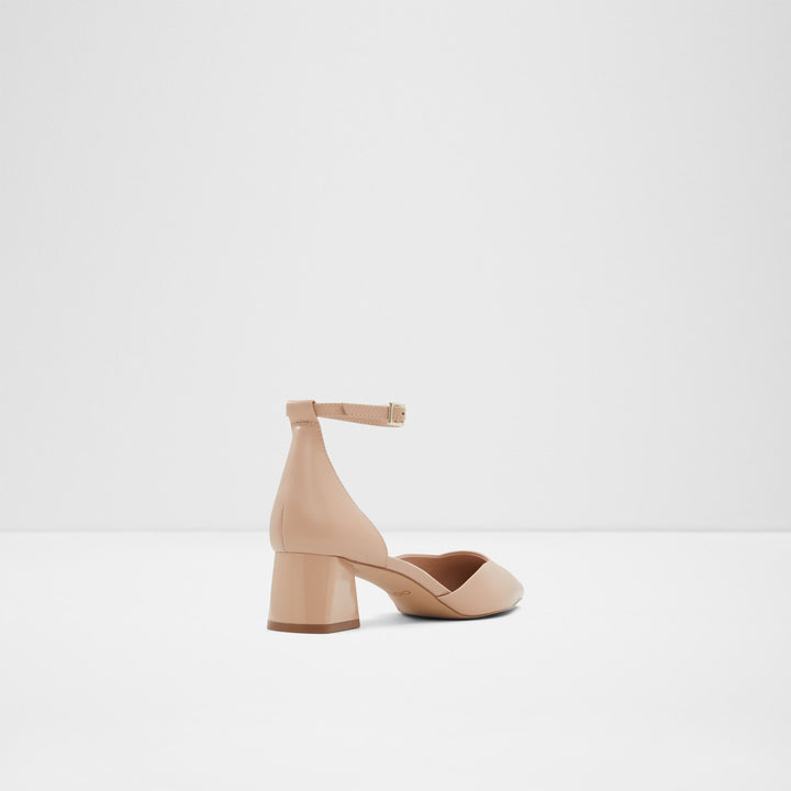 Sapatos em pele bege, salto em bloco - SABIYA
