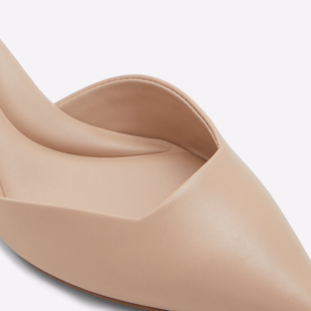 Sapatos em pele bege, salto em bloco - SABIYA