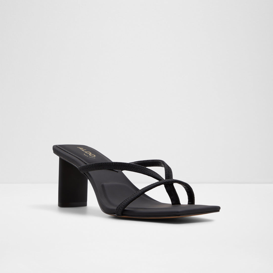 Mules em preto, salto em bloco - SANNE