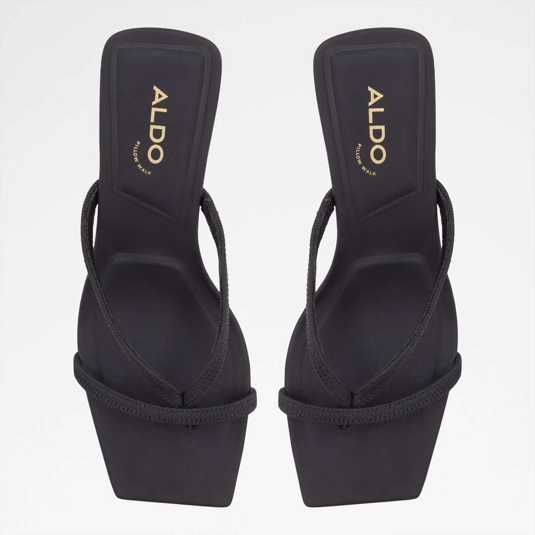 Mules em preto, salto em bloco - SANNE