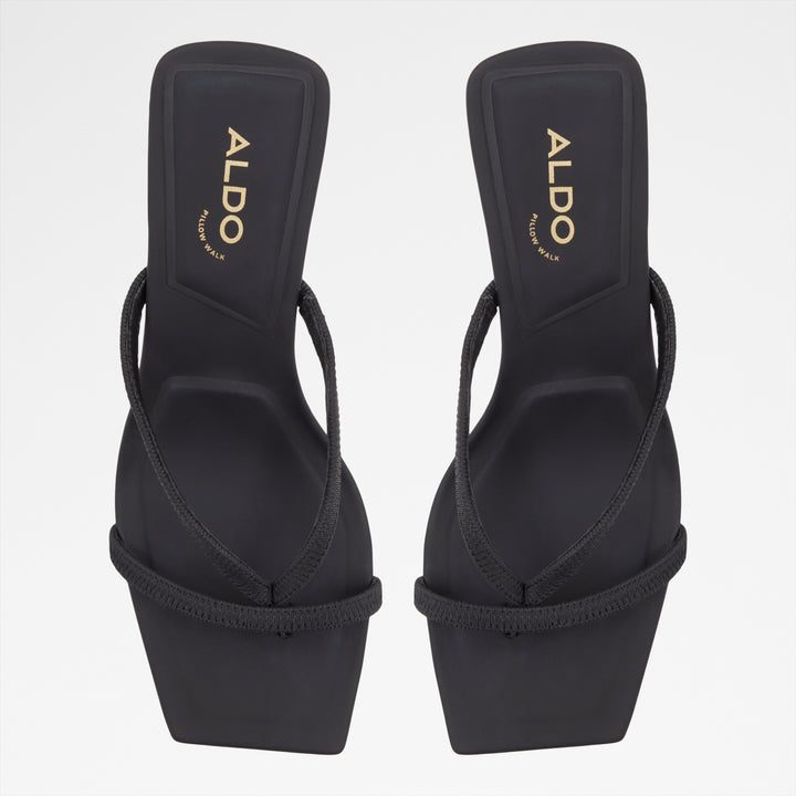 Mules em preto, salto em bloco - SANNE