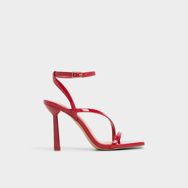 Sandálias em verniz vermelho, salto fino - SCINTILLA