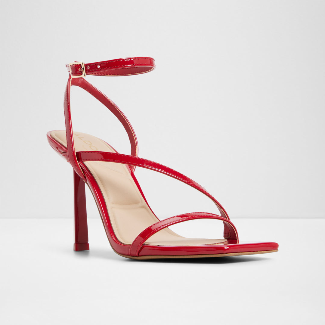 Sandálias em verniz vermelho, salto fino - SCINTILLA