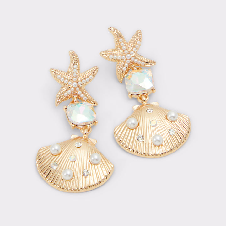 Brincos longos em dourado - SEASHELLE