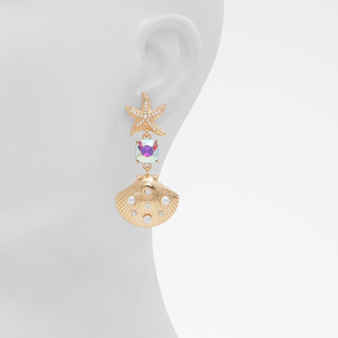 Brincos longos em dourado - SEASHELLE